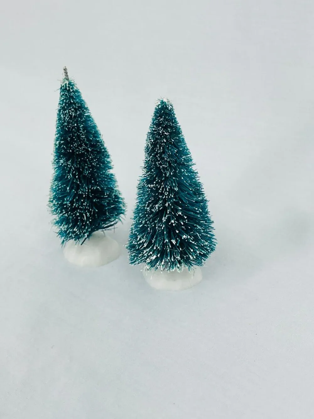 Vintage 1990s Bottle Brush Christmas Tree Miniatures Set